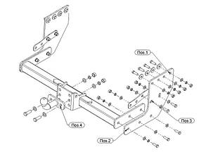 Фаркоп Mitsubishi L200 (2006-2015)(європейська зборка)(Мітсубісі Л-200) Автопристрій