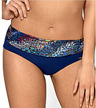 Польський купальник жіночий роздільний синій блискучий Ava SK 101 великого розміру, щільна чашка ава, фото 3