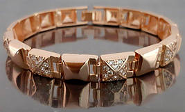 Браслет ТSATSA. Позолота ЧВ. Камені: білий циркон. Довжина: 20 см. Ширина 9 мм.