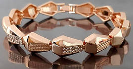 Браслет TSATSA. Позолота ЧВ. Камені: білий циркон. Довжина: 20 см. Ширина: 10 мм.