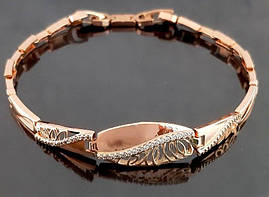 Браслет TSATSA. Позолота ЧВ. Камені: білий циркон. Довжина: 19,5-22 см. Ширина: 4-11 мм.