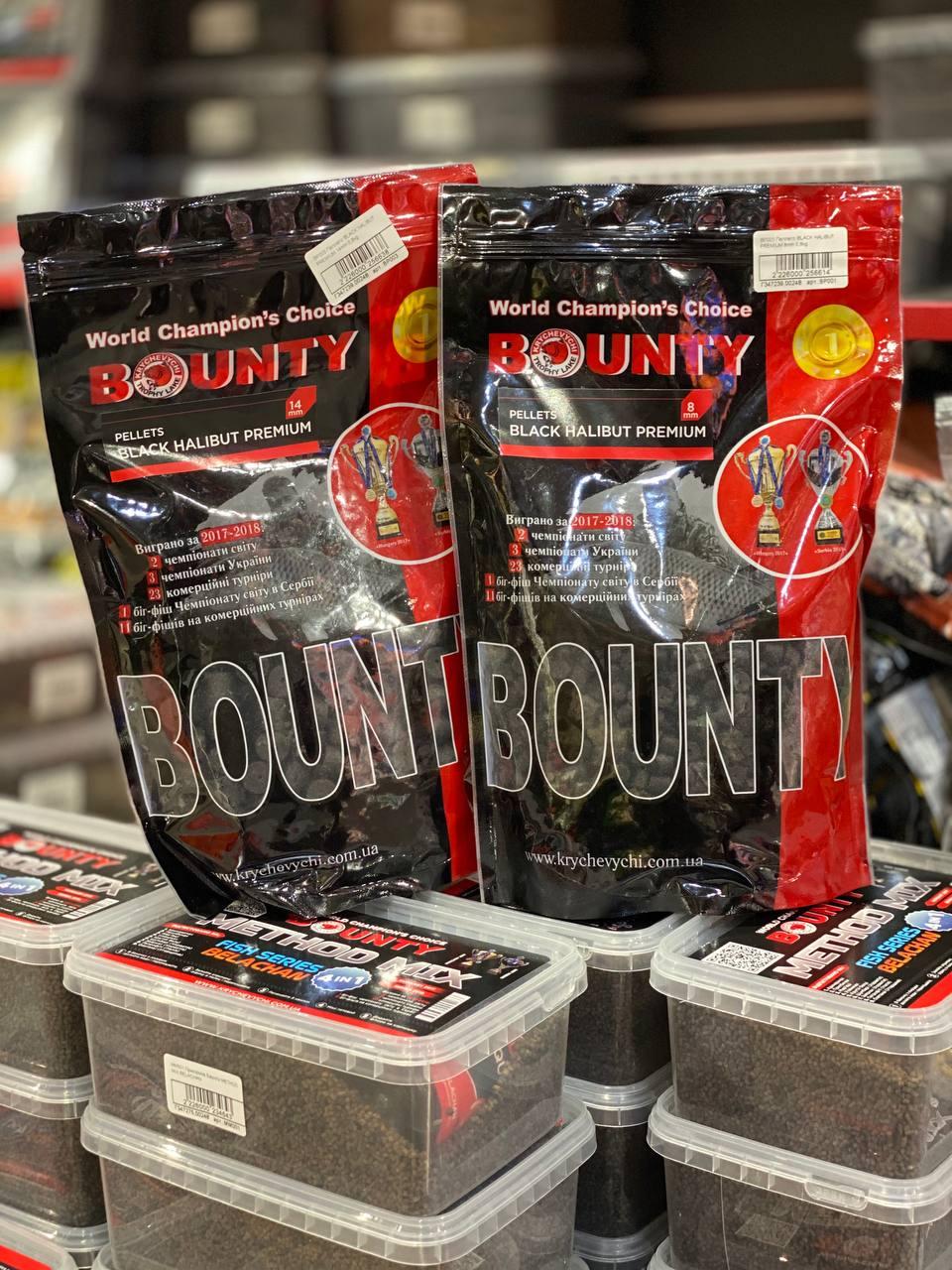 Пелети Bounty Pellets Black Halibut Premium maxi mix 8; 14; 20мм 400гр