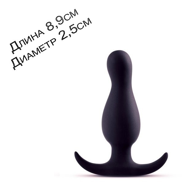 Чорна силіконова анальна пробка ANAL ADVENTURES PLATINUM CURVE PLUG 9см на 2,5 см, фото 1