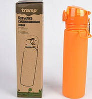 Бутылка силиконовая Tramp 700ml orange Спортивная бутылка из пищевого силикона