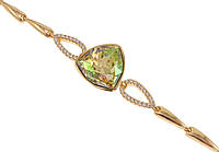 Браслет Xuping Позолота 18K с кр-ми Swarovski "Кристалл Luminous Green" длина с доп. замком 17,19см х 5мм