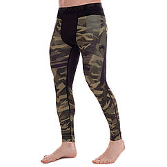 Штани чоловічі компресійні тайтси чоловічі Venum 9613 розмір M (165-170 см) Black-Camouflage