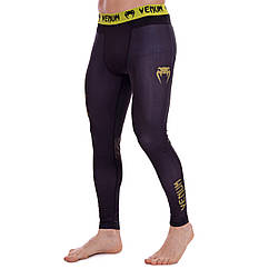 Штани чоловічі компресійні тайтси чоловічі Venum California 9619 розмір L (170-175 см) Black-Yellow