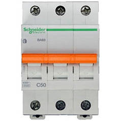 Автоматичний вимикач Schneider Electric Домовий 3P 50А (C) 4.5 кА