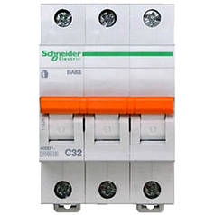 Автоматичний вимикач Schneider Electric Домовий 3P 32А (C) 4.5 кА