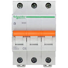 Автоматичний вимикач Schneider Electric Домовий 3P 6А (C) 4.5 кА