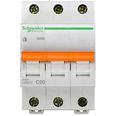 Автоматичний вимикач Schneider Electric Домовий 3P 20А (C) 4.5 кА
