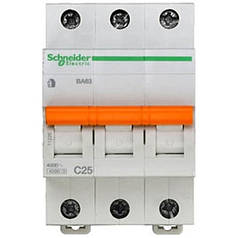 Автоматичний вимикач Schneider Electric Домовий 3P 25А (C) 4.5 кА