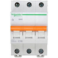 Автоматический выключатель Schneider Electric Домовой 3P 16А (C) 4.5кА