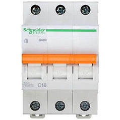 Автоматичний вимикач Schneider Electric Домовий 3P 16 А (C) 4.5 кА