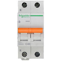 Автоматичний вимикач Schneider Electric Домовий 1P+N 40А (C) 4.5 кА