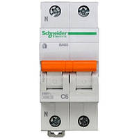 Автоматический выключатель Schneider Electric Домовой 1P+N 6А (C) 4.5кА