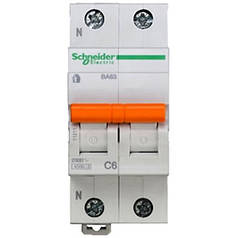 Автоматичний вимикач Schneider Electric Домовий 1P+N 6А (C) 4.5 кА