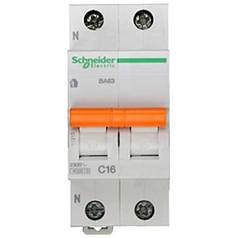 Автоматичний вимикач Schneider Electric Домовий 1P+N 16 А (C) 4.5 кА