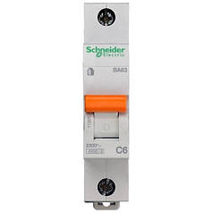 Автоматичний вимикач Schneider Electric Домовий 1P 6А (C) 4.5 кА
