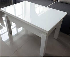 Стіл трансформер ФЛАЙ зі склом Білий