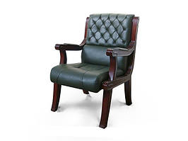 Крісло офісне Сорренто шкіра люкс темно-зелена (Діал ТМ)