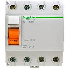 ПЗВ Schneider Electric Домовий 4P 25А 30 мА (AC)