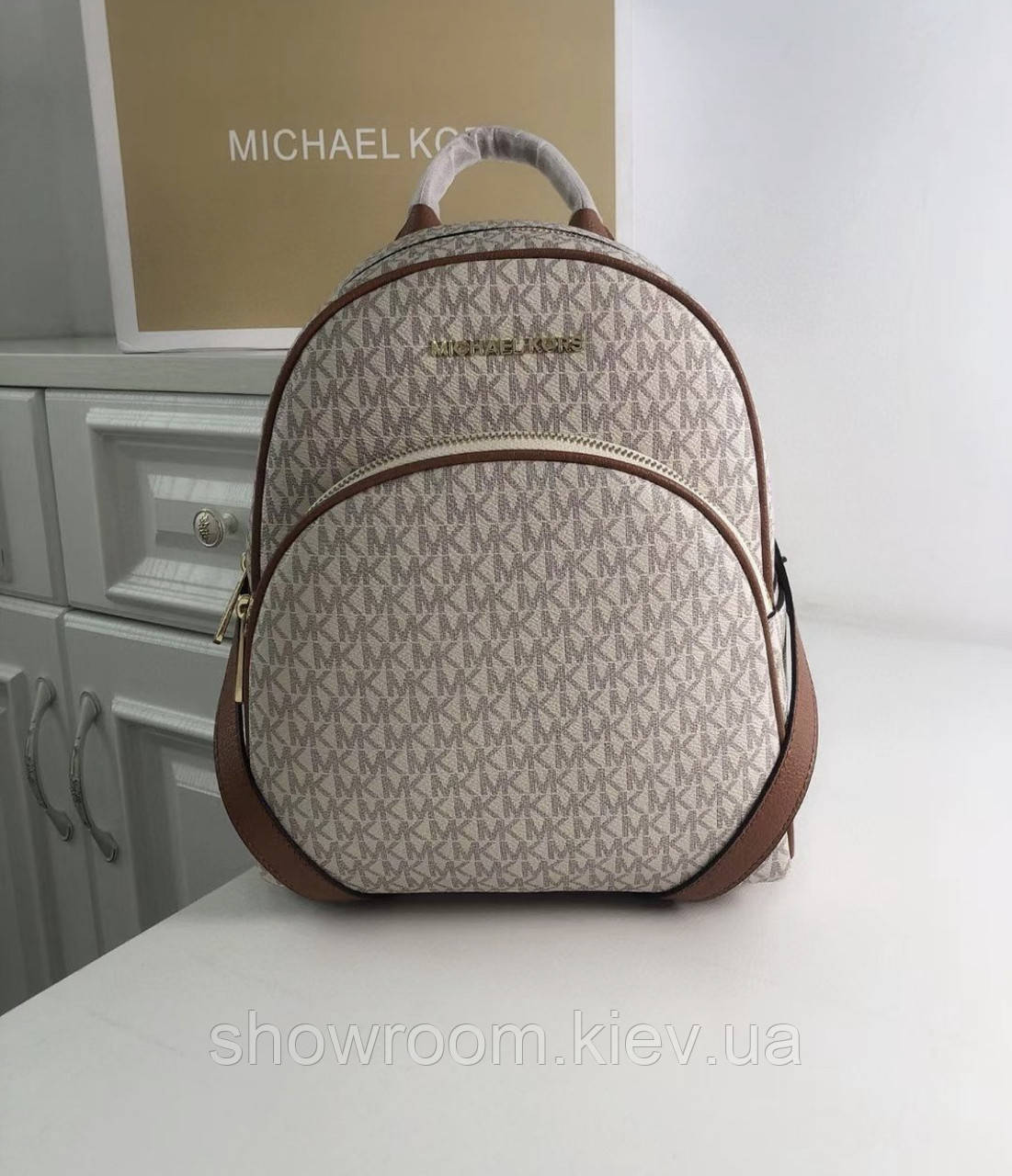 Жіночий шкіряний рюкзак Michael Kors Abbey White