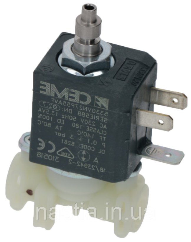 5213218261 Електроклапан гарячої води(EC/EN/F), 230V, 3bar, 5330VN2 7P55AVF, на 3 входи, DeLongi