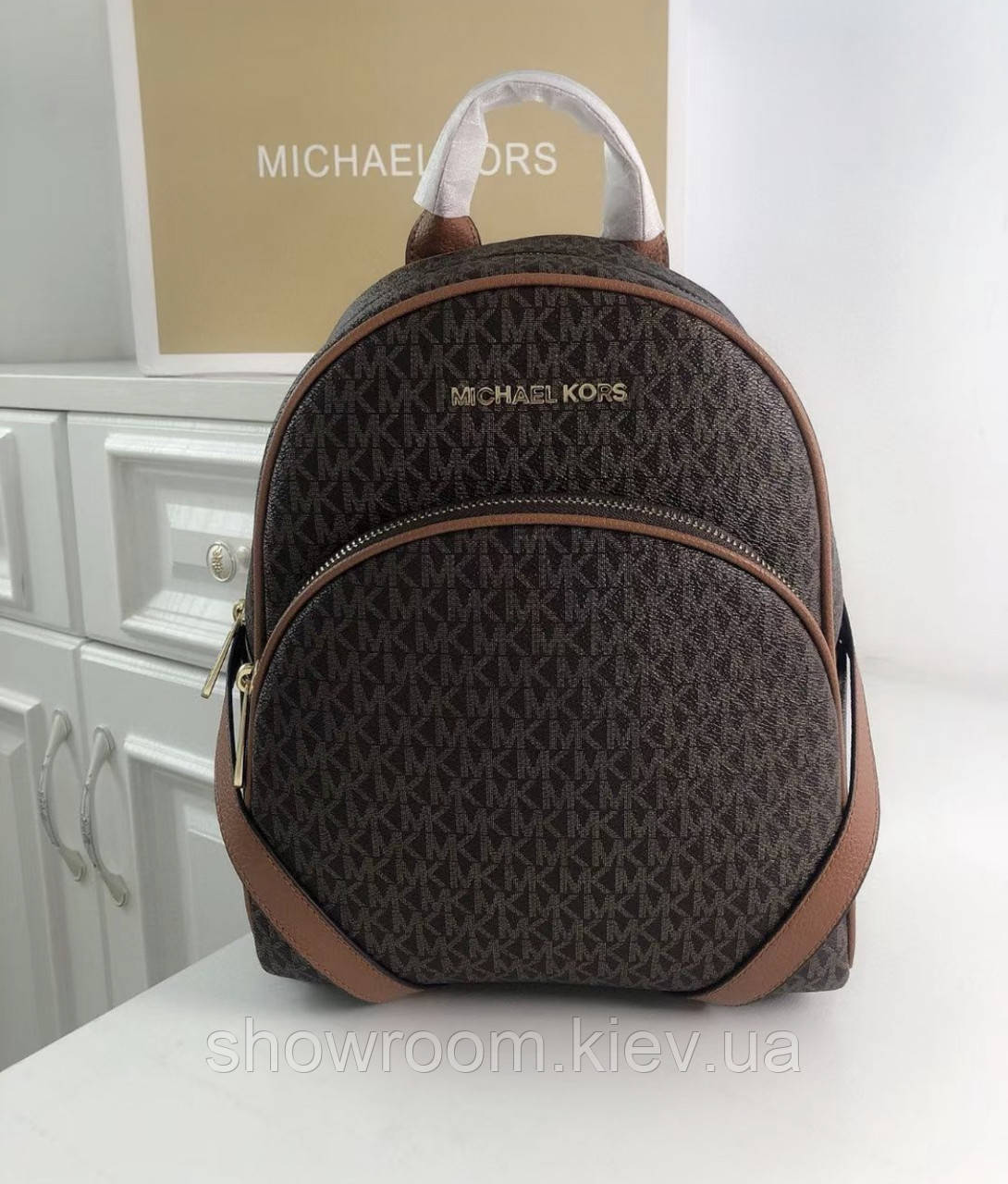 Жіночий шкіряний рюкзак Michael Kors Abbey brown