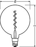 Лампа світлодіодна вінтажна 5W 220V 300lm 2000K E27 DIM 200x283mm [4058075269729] OSRAM Vintage 1906, фото 3