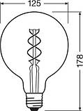 Лампа світлодіодна вінтажна 5W 220V 140lm 1800K E27 125x178mm [4058075269989] OSRAM led vintage 1906, фото 3