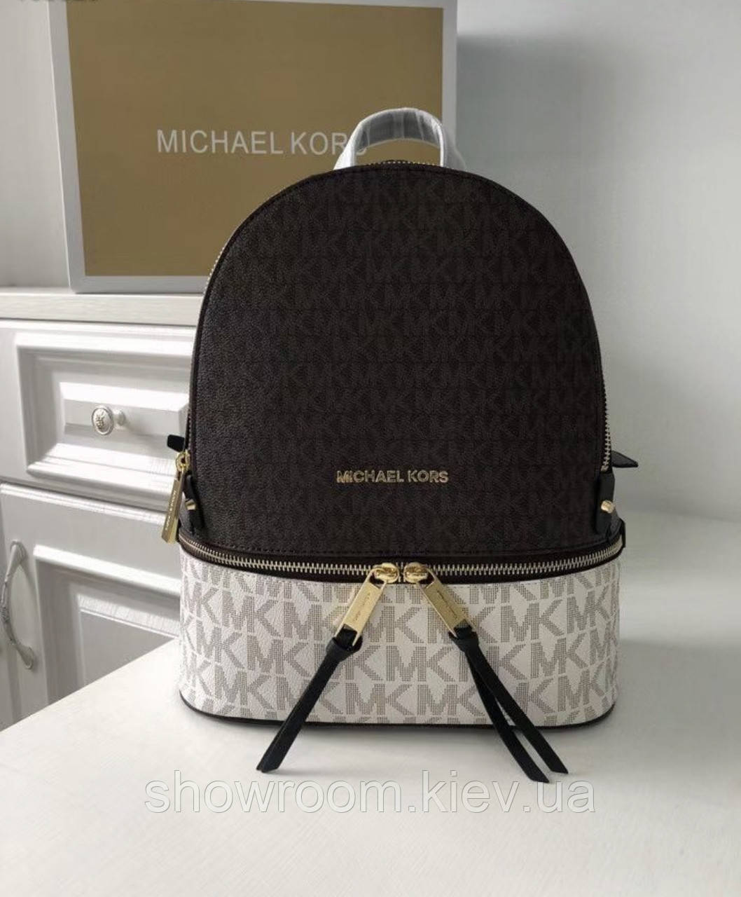 Жіночий шкіряний рюкзак Michael Kors Rhea Zip (1122) Lux