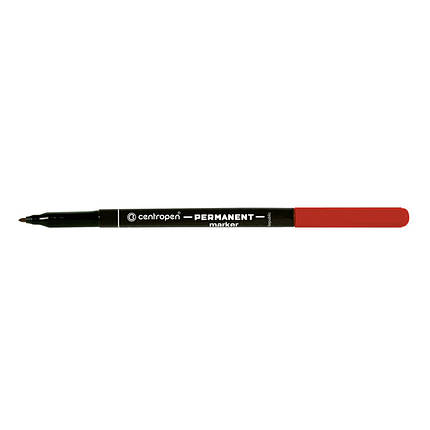 Маркер перманентний Permanent Centropen 1 мм червоний 2536/02, фото 2