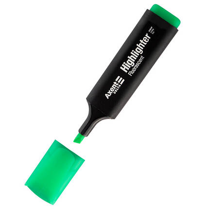 Маркер текстовыделитель Highlighter Delta by Axent 1-5 мм скошений зелений D2501-04, фото 2