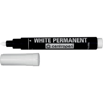 Маркер перманентний Permanent Centropen 2.5 мм білий 8586, фото 2