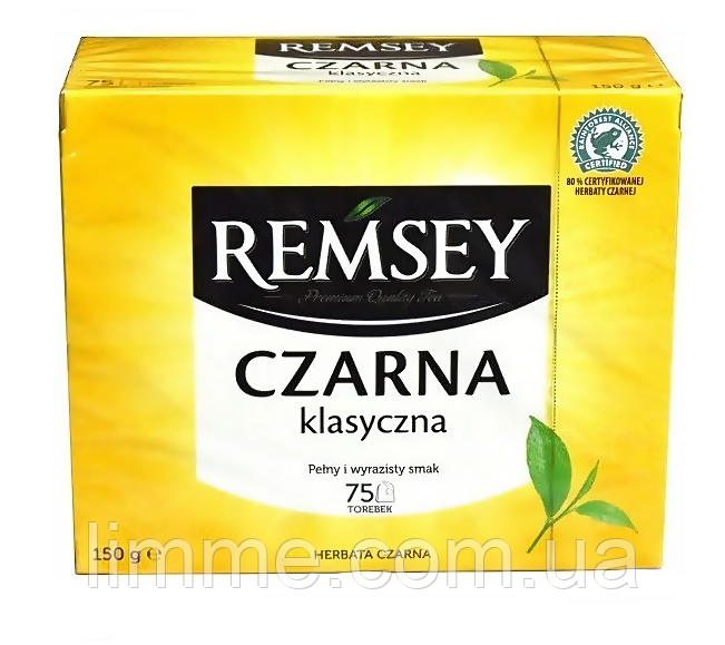 Чай чорний класичний Remsey Czarna Klasyczna tea 1 уп / 75 пакетів / 150 г