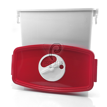 Лоток - Контейнер для медвідходів, ємність 11 л, світло-сірий з червоною кришкою