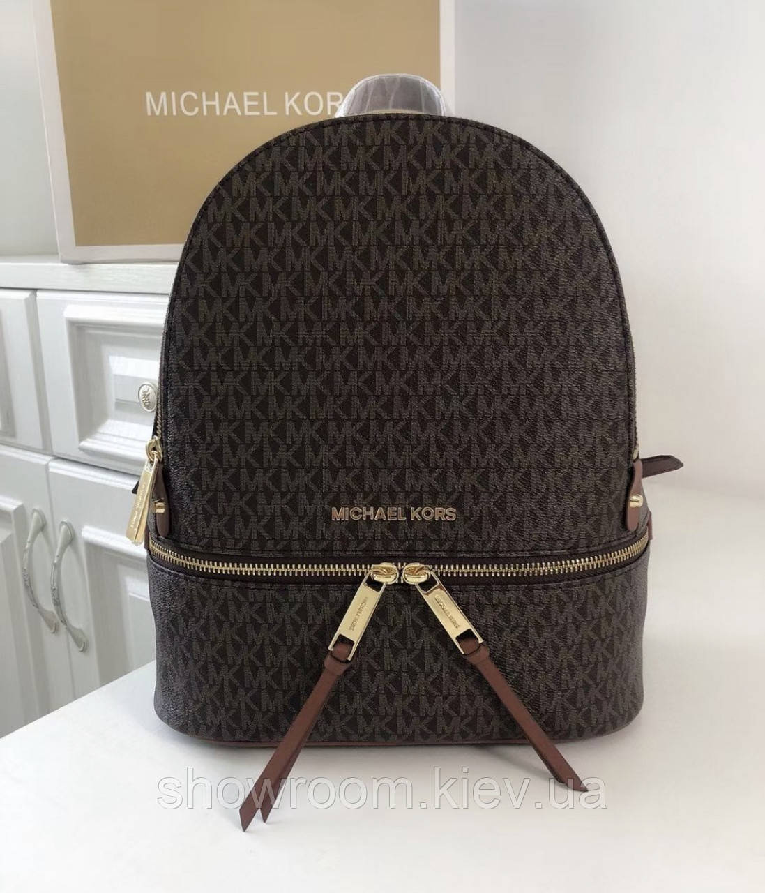 Жіночий шкіряний рюкзак Michael Kors Rhea Zip M Lux