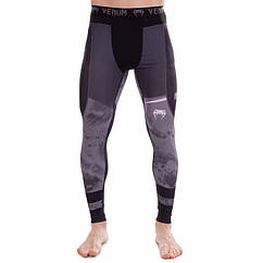 Штани чоловічі компресійні тайтси чоловічі Venum 9614 розмір M (165-170 см) Black-Grey