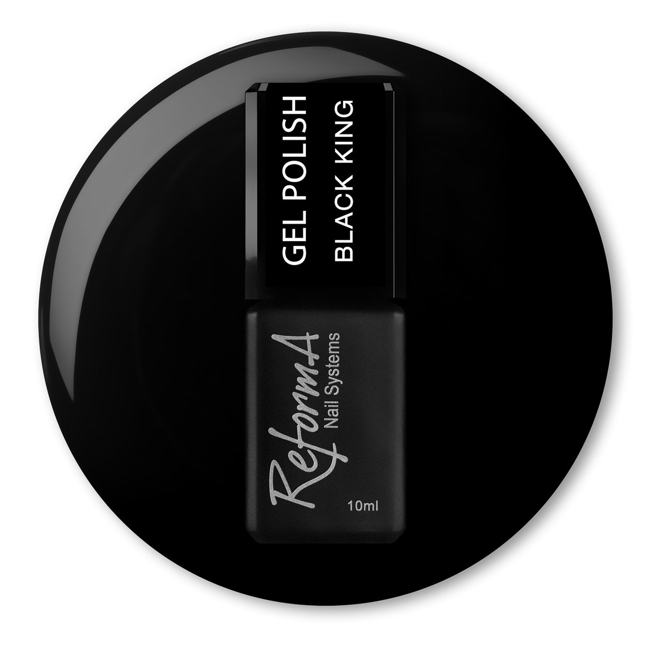 Гель-лак Reforma , BLACK KING( чорний эмаль)10 мл, фото 1