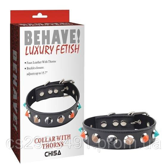 Нашийник - Behave! Collar With Thorns Black