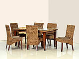 Переможний комплект Касабланка CRUZO (стол і 6 стільців) ротанг + абака коричневий, фото 4