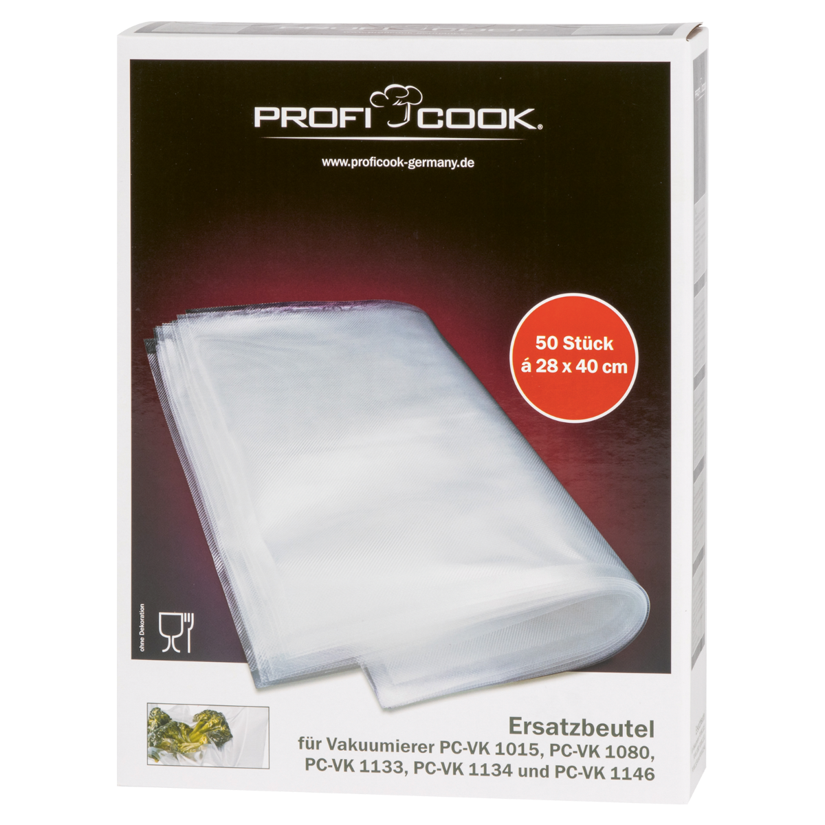 Змінні вакуумні пакети ProfiCook 28×40 для PC-VK 1015/1080/1133/1134/1146, фото 1