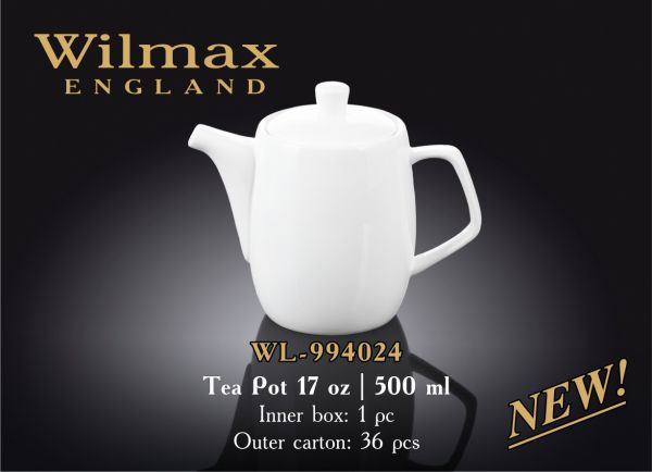 Чайник 500мл білий  Wilmax WL-994024/A
