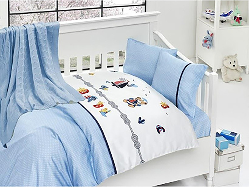 Дитяча постільна білизна з в'язаним пледом First Choice Nirvana Captain N 401