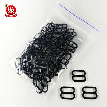 Фурнітура для бюстгальтерів 10мм. Перетяжка для брителей. Метал Чорний (50шт)