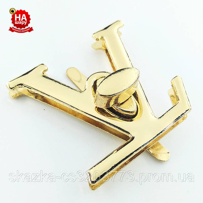 Застібка на сумку (32 * 40 мм). Застібка сумочная. Золотистий, фото 1