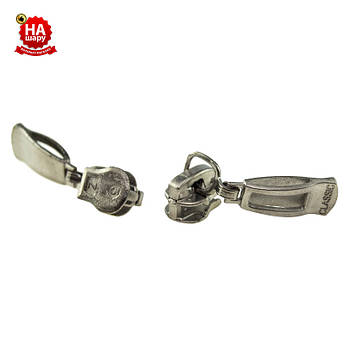 Бігунок для блискавки метал №3 (булька №2) нікель (100шт)