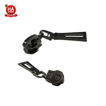 Бігунок для металевій блискавці №8 (піраміда лазер №1) Блек нікель (100шт)