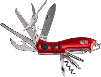 Ніж-мультитул SKIF Plus Wavy багатофункціональний складаний, червоний. 96 мм, 114 г.
